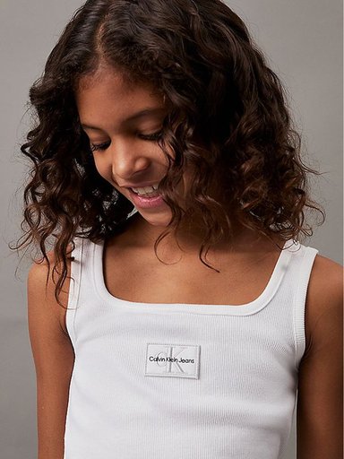 POLERA ALGODÓN NIÑA CALVIN KLEIN RIB BADGE SQUARE - 5