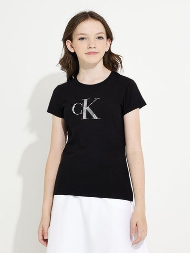 POLERA ALGODÓN NIÑA CALVIN KLEIN IRIDESCENT CK SLIM - 1