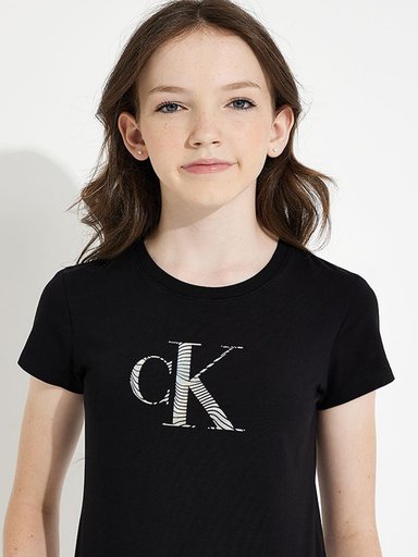 POLERA ALGODÓN NIÑA CALVIN KLEIN IRIDESCENT CK SLIM - 4