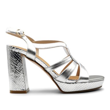 SANDALIAS MUJER TOFFY CO CUERO PLATEADO EMMA - 1