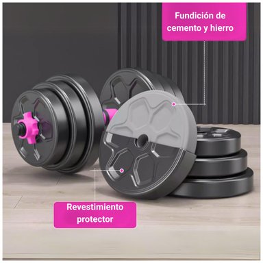 SET MANCUERNAS BARRA AJUSTABLES 20 KG 3 EN 1 - 5
