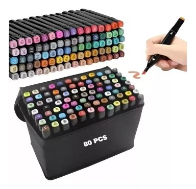 SET X80 PLUMONES MARCADORES PARA COLOREAR - 1