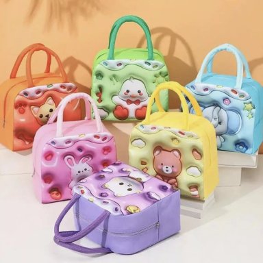 2 BOLSO TERMICO TIPO LONCHERA CON EFECTO 3D ROSA - 3
