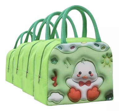 4 BOLSO TERMICO TIPO LONCHERA CON EFECTO 3D VERDE - 1