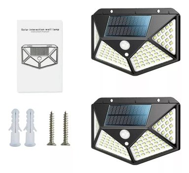 FOCO CON SENSOR MOVIMIENTO FOCO LED SOLAR EXTERIOR 100 LEDS - 2
