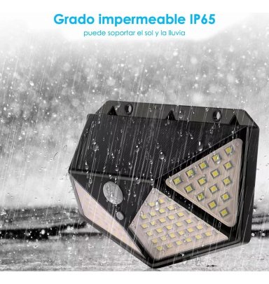 FOCO CON SENSOR MOVIMIENTO FOCO LED SOLAR EXTERIOR 100 LEDS - 3