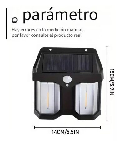 PACKS 2 LÁMPARA FAROL SOLAR DOBLE CON SENSOR LUZ CÁLIDA - 2