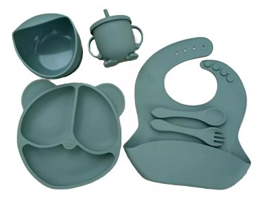 SET ALIMENTACIÓN SILICONA LIBRE BPA 6 PIEZAS ANTIDESLIZANTE - 1