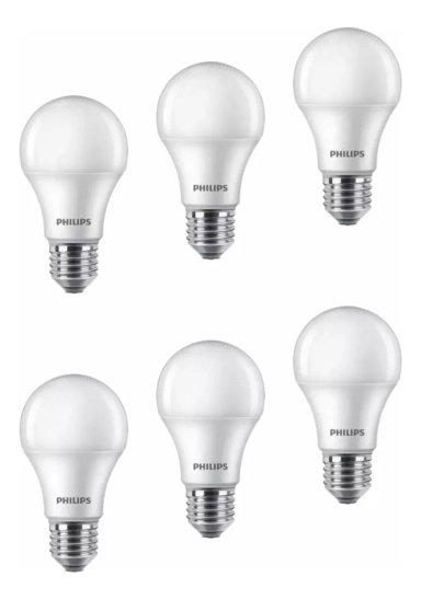 PACK 6 AMPOLLETAS PHILIPS LED ECOHOME 12W E27 FRIA O CALIDA - 1