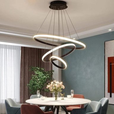 LAMPARA DE TECHO COLGANTE LED DISEÑO MODERNO TRIPLE ARO 48W - 2