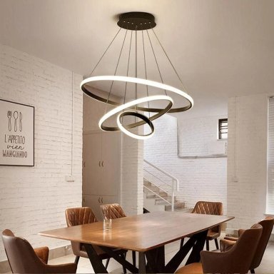 LAMPARA DE TECHO COLGANTE LED DISEÑO MODERNO TRIPLE ARO 48W - 3