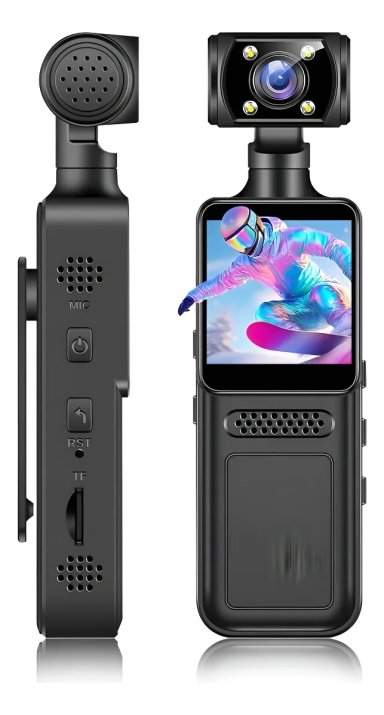 CAMARA DE ACCION WIFI 4K CON LENTE GIRATORIA DE 180°Y LUZ - 1
