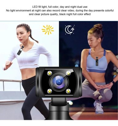 CAMARA DE ACCION WIFI 4K CON LENTE GIRATORIA DE 180°Y LUZ - 2