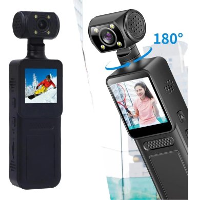 CAMARA DE ACCION WIFI 4K CON LENTE GIRATORIA DE 180°Y LUZ - 4