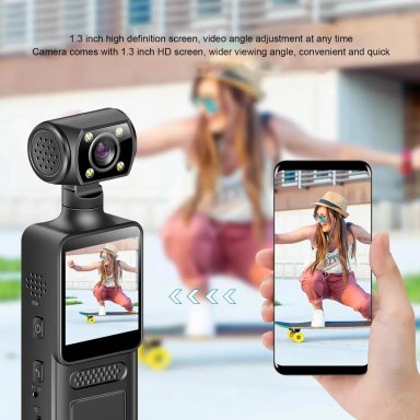 CAMARA DE ACCION WIFI 4K CON LENTE GIRATORIA DE 180°Y LUZ - 5