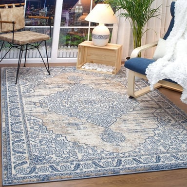 ALFOMBRAS MODALFO FLORIDA CONTEMPORÁNEA MODERNA MODA 6300 AZUL 120 X 180 CM - 2