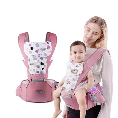 PORTABEBÉ BABYMINE ERGONÓMICO ASIENTO MULTIFUNCIONAL 6 EN 1 GRIS - 1