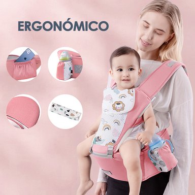 PORTABEBÉ BABYMINE ERGONÓMICO ASIENTO MULTIFUNCIONAL 6 EN 1 GRIS - 4
