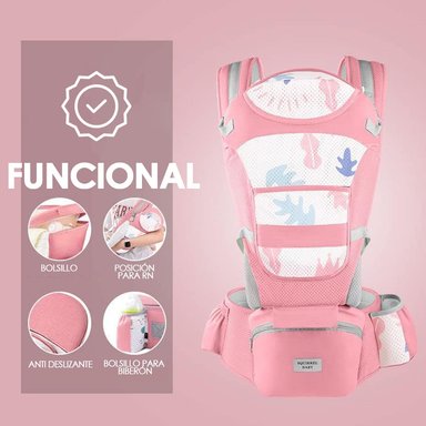 PORTABEBÉ BABYMINE ERGONÓMICO ASIENTO MULTIFUNCIONAL 6 EN 1 GRIS - 7