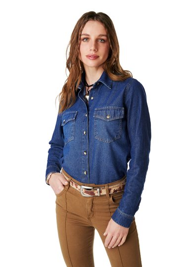 BLUSA BLUMI REGULAR DENIM AZUL EFESIS - 2