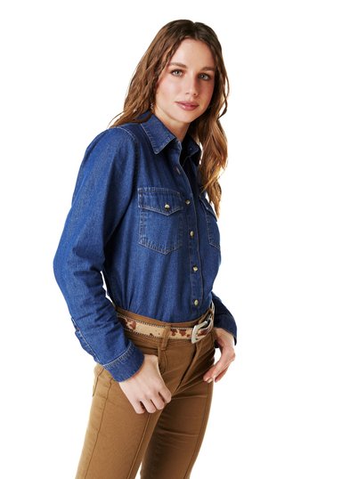 BLUSA BLUMI REGULAR DENIM AZUL EFESIS - 3