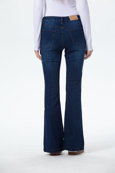 JEANS MUJER VALE FLARE AZUL OSCURO - 3