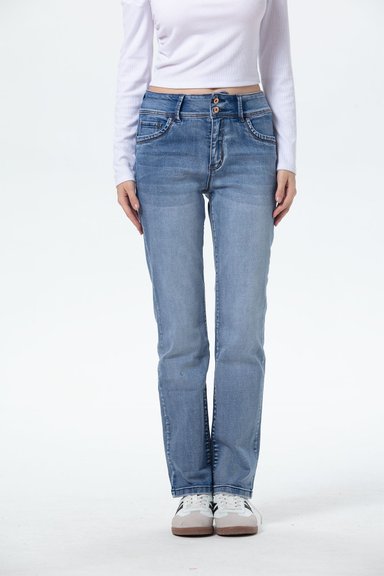 JEANS MUJER FLO CALCE RECTO AZUL - 1