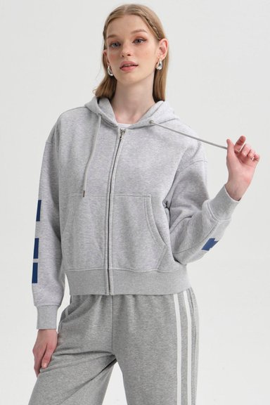 POLERON MUJER PRINT MANGAS FULL GRIS MELANGE - 3