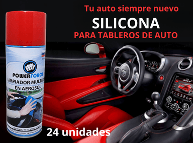 SILICONA TABLERO OTORGA BRILLO Y PROTECCIÓN 450ML POWER FORCE 24 UNIDADES. - 1