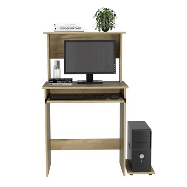 ESCRITORIO FMFURNITURE CON PORTATECLADO Y BASE CPU FM 065C CAFÉ CLARO - 3