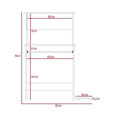 ESCRITORIO FMFURNITURE CON PORTATECLADO Y BASE CPU FM 065C CAFÉ CLARO - 8