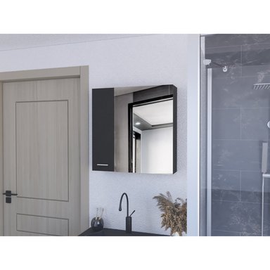 MUEBLE BAÑO FMFURNITURE BOTIQUIN 2 PUERTAS CON ESPEJO FM 002N NEGRO - 4