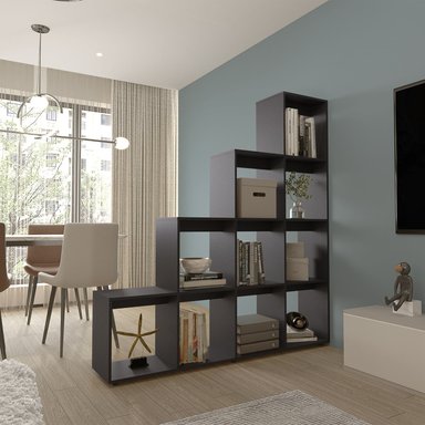 LIBRERO FORMA ESCALERA FM-002N - NEGRO - 3