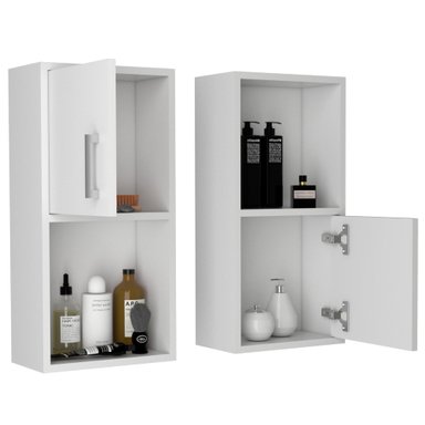 ORGANIZADOR FMFURNITURE MUEBLE BAÑO CON 1 PUERTA X2 UNIDADES FM 001B BLANCO - 4