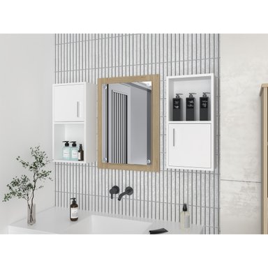 ORGANIZADOR FMFURNITURE MUEBLE BAÑO CON 1 PUERTA X2 UNIDADES FM 001B BLANCO - 5