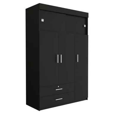 CLOSET 5 PUERTAS 2 CAJONES FM-003N - NEGRO - 1