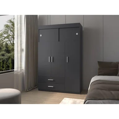 CLOSET 5 PUERTAS 2 CAJONES FM-003N - NEGRO - 5