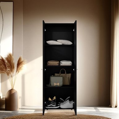 CLOSET 2 PUERTAS 170X60X40,2 CM EN COLOR NEGRO - 6