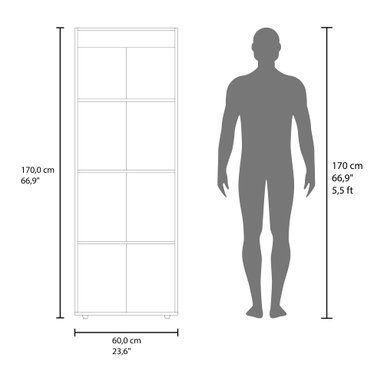 CLOSET 2 PUERTAS 170X60X40,2 CM EN COLOR NEGRO - 8