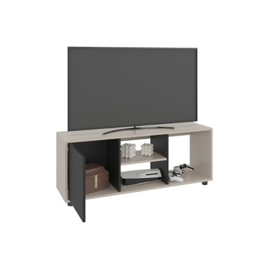 RACK TV 50' 120,3X34,9X46,7 BEIGE Y EN COLOR NEGRO - 4