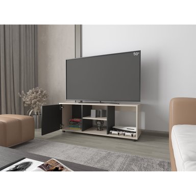 RACK TV 50' 120,3X34,9X46,7 BEIGE Y EN COLOR NEGRO - 6