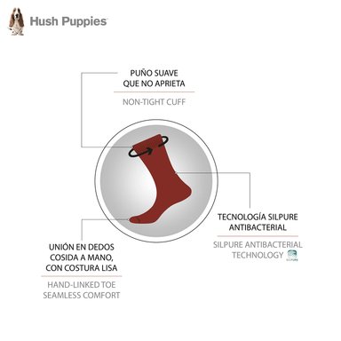 CALCETÍN HOMBRE HUSH-PUPPIES ALGODÓN NONTIGHT BROADRIB ARENA - 3