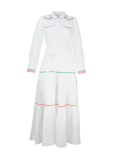 VESTIDO LINO REGULAR FIT MUJER ROCKFORD BLANCO EBANO ORGÁNICO - 1