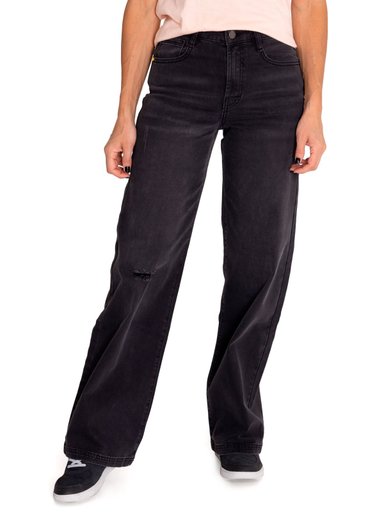 JEANS ALGODÓN MUJER CAT GRIS NEGRO WIDE LEG TRIBLEND STRETCH - 1