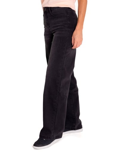 JEANS ALGODÓN MUJER CAT GRIS NEGRO WIDE LEG TRIBLEND STRETCH - 2