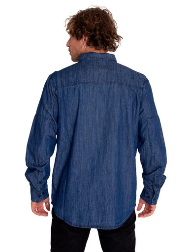 CAMISA MANGA LARGA HOMBRE DENIM GRIS CAT - 4