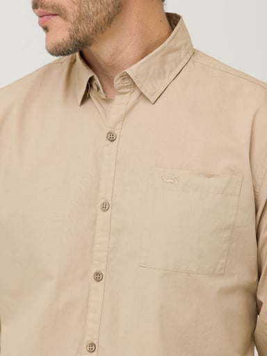CAMISA ALGODÓN ORGÁNICO HOMBRE GALITON EN COLOR CAFE ROCKFORD - 8