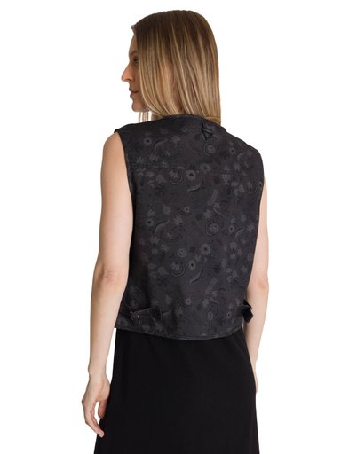 CHAQUETA SIN MANGAS MUJER FASION UTILITY VEST EN COLOR NEGRO CAT - 4