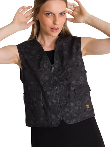 CHAQUETA SIN MANGAS MUJER FASION UTILITY VEST EN COLOR NEGRO CAT - 5