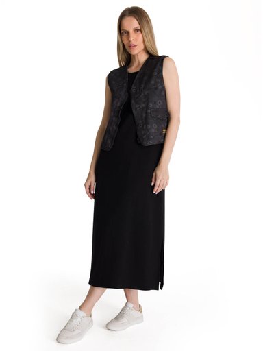 CHAQUETA SIN MANGAS MUJER FASION UTILITY VEST EN COLOR NEGRO CAT - 6